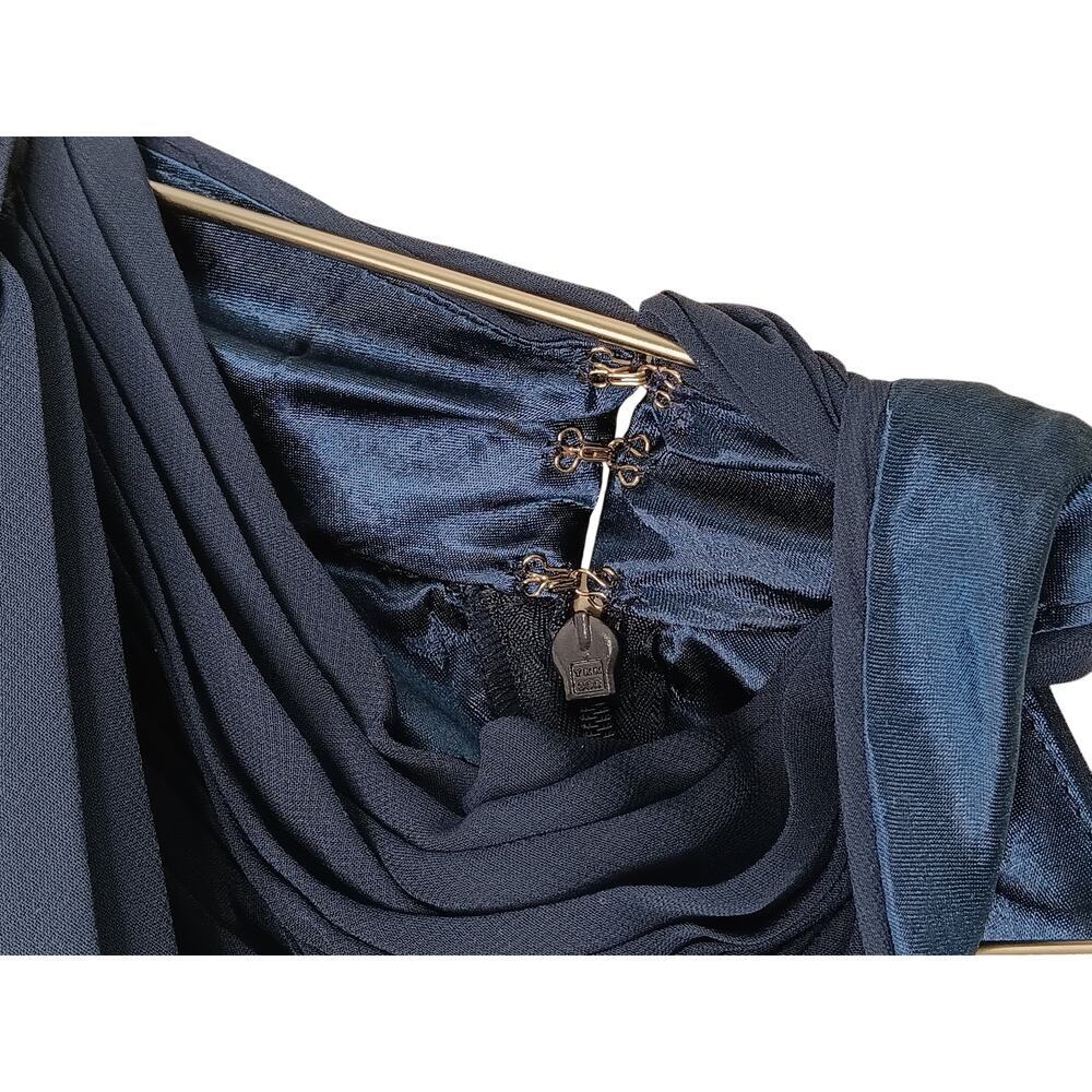 New Mac Duggal IEENA Navy Chiffon Gown Size 10 Formal Evening Bridesmaid Dress - Picture 16 of 16